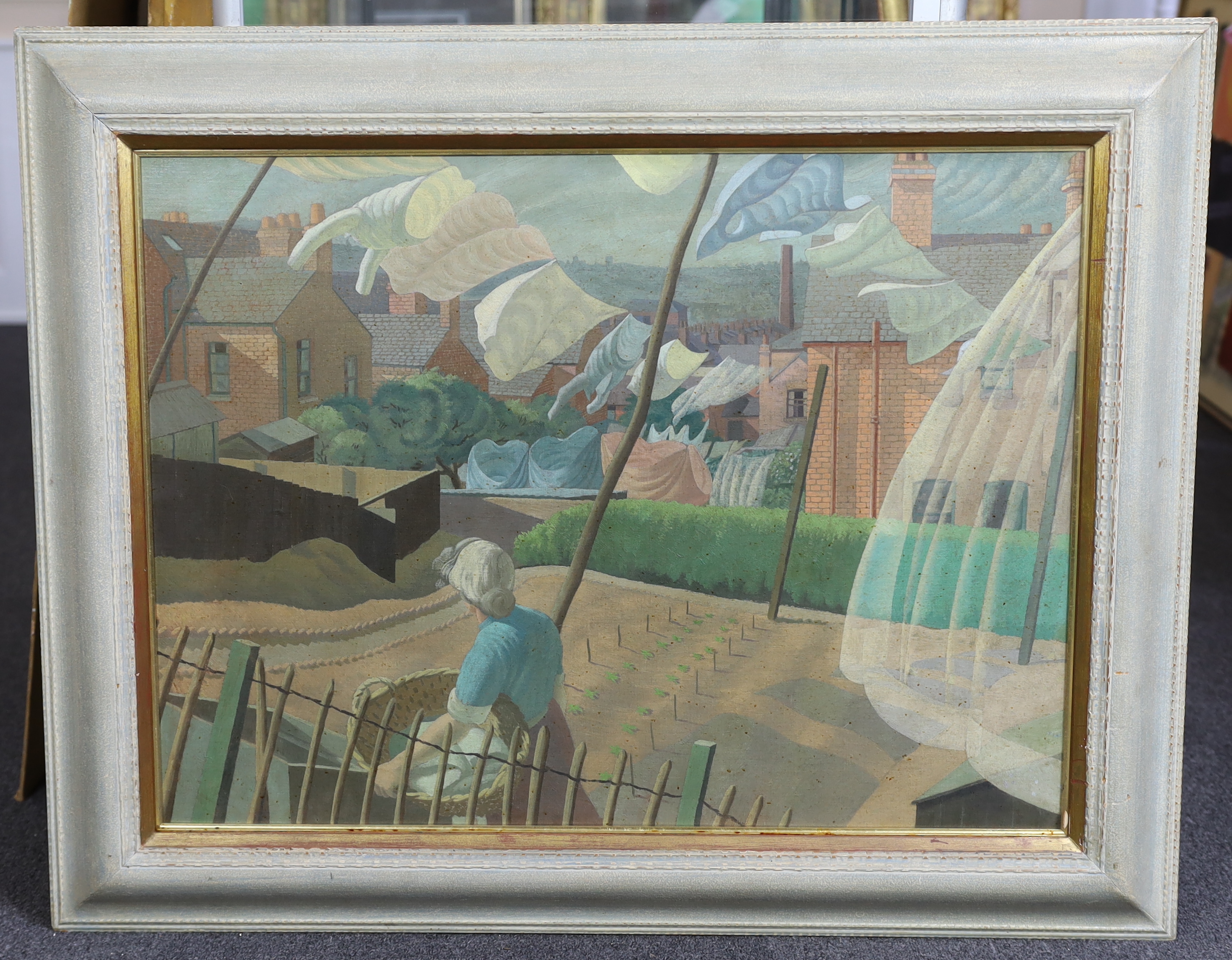 James Cresser Tarr (British, 1905-1970), 'Monday', tempera on board, 55 x 74cm